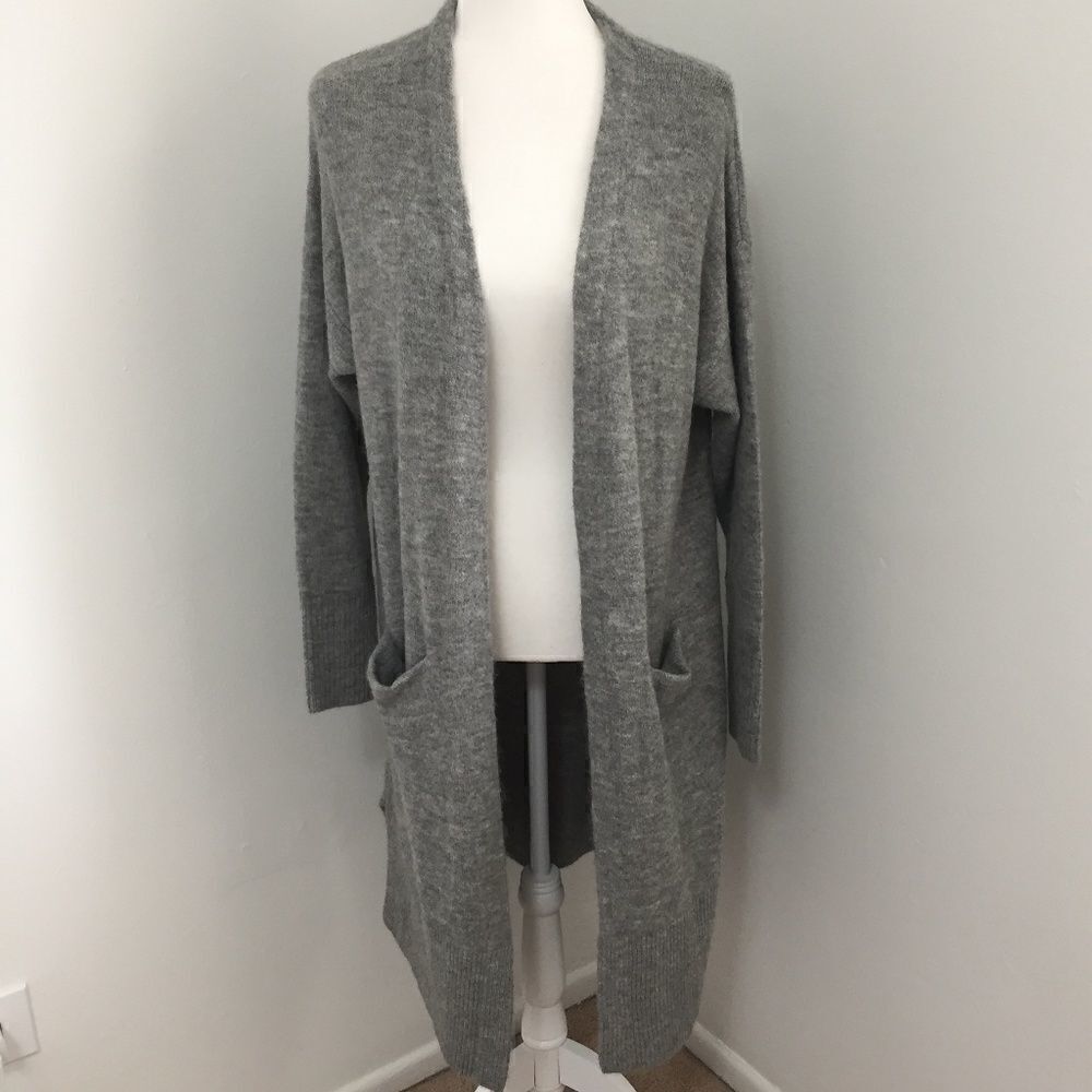 H&M Gray Longline Knit Cardigan